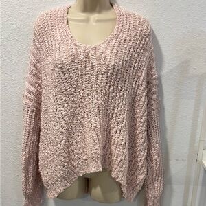 Fluffy pink sweater